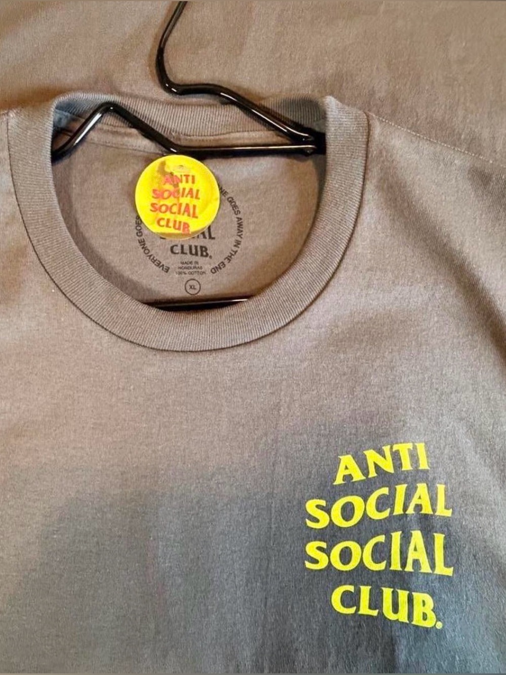 Anti Social Social Club ‘Frog’ Grey Tee Front and back Frog Graphic - Picture 3 of 3